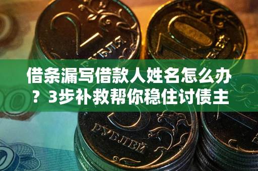 武汉借条漏写借款人姓名怎么办？3步补救帮你稳住讨债主动权