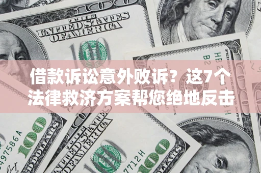 武汉借款诉讼意外败诉？这7个法律救济方案帮您绝地反击！