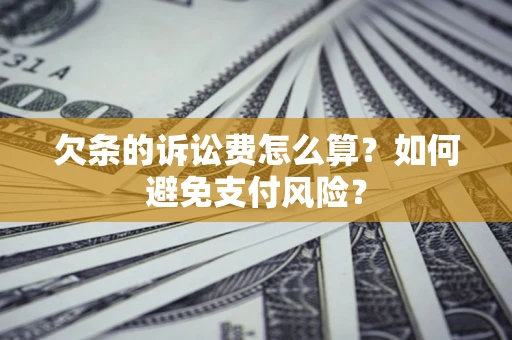 武汉欠条的诉讼费怎么算？如何避免支付风险？